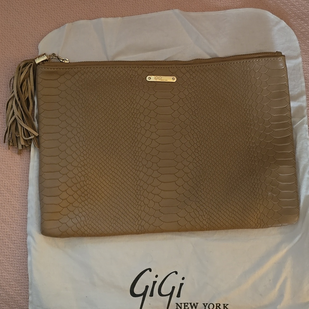 GiGi New York Textured Brown Clutch